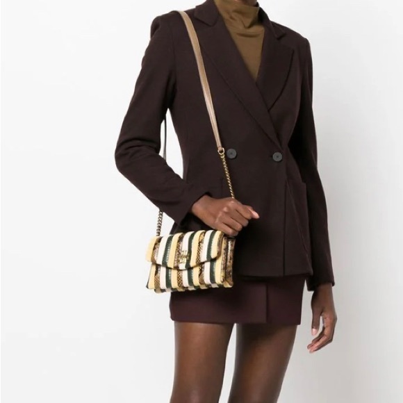 Authentic TORY BURCH Napa leather/Snakeskin/Suede turnlock flap Crosby - Picture 16 of 16